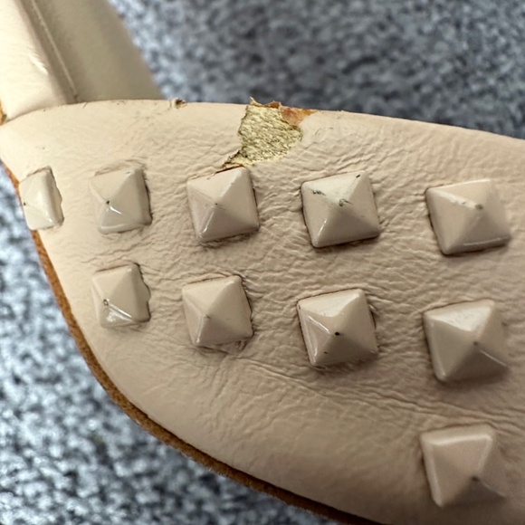 Zara blush coloured heels with edgy studs and ankle straps in size 7.5 - Picture 5 of 11